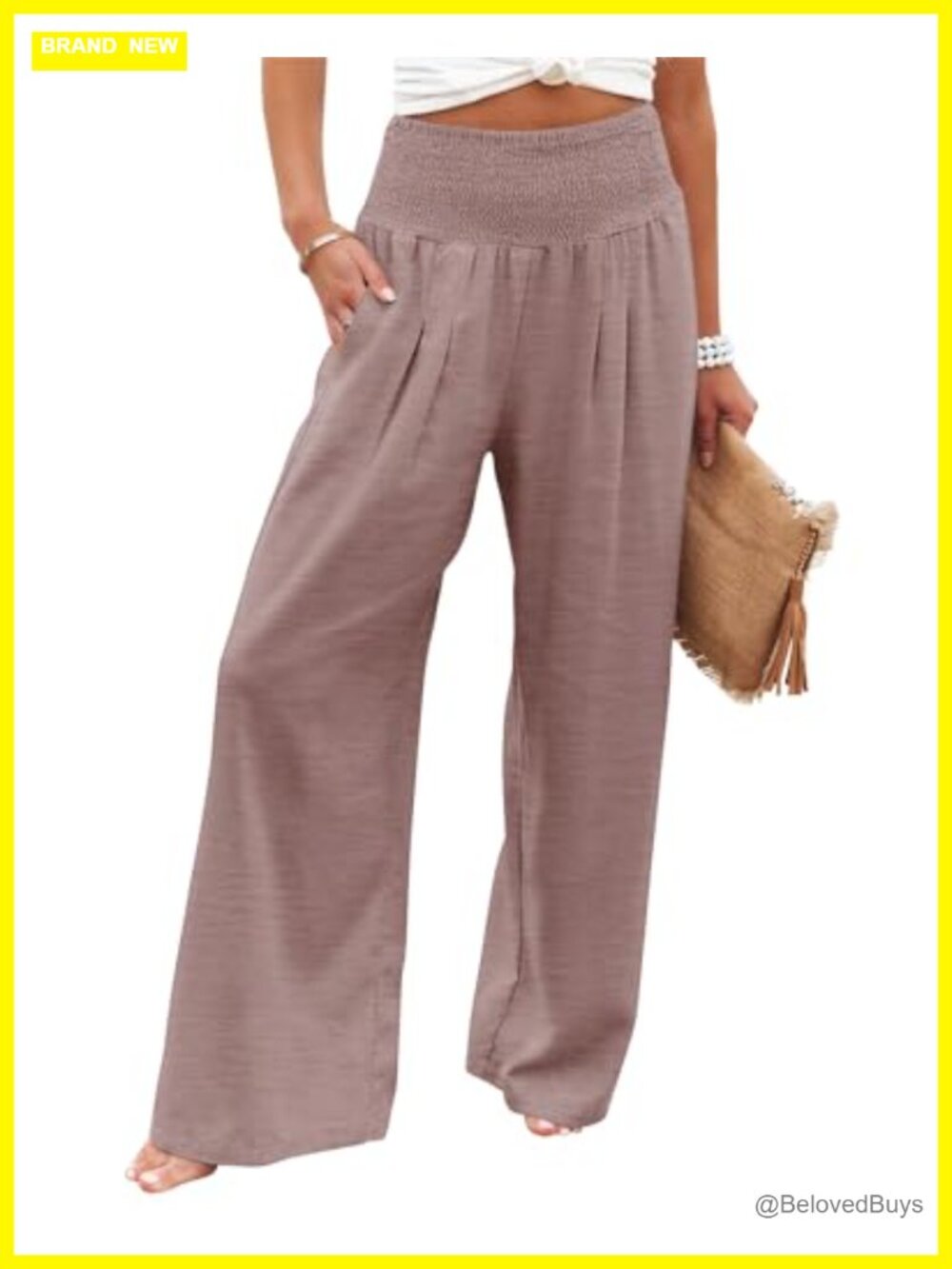 Angerella Womens High Waisted Palazzo Pants Wide Leg Lounge Trousers with